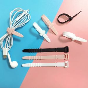 5pcs/lot Silicone Phone Data Cable Winder Earphone Clip Organizer Cable Tie for Mouse Headphone Charger Cord Strap Desk Tidy