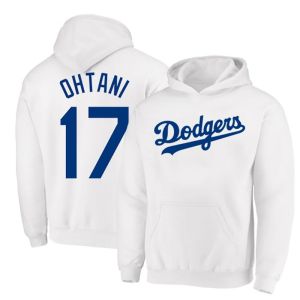 Mens Hoodies Sports Style Cool Sweatshirt Oversized Couple Hoodie Pure Cotton High-Quality Dodgers No. 17 Printed Fans Hoody
