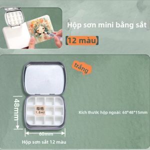 Borrence | Hộp Thiếc Đựng Màu Nước Kim Loại Có Khay Pha Màu Gấp Mở Khay Đựng Sơn Trống Lớn Dành Cho Họa Sĩ Hộp Đựng Màu Dạng Nửa Khay