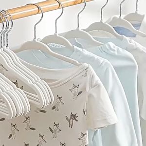 10/20/50pcs Velvet Hangers Non-Slip Rotin Baby Clothes Hangers Portable Children Closet Organizer Drying Clothes Space Saving
