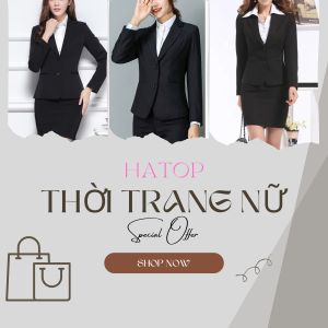 Áo vest nữ công sở tay lỡ HATOP cao cấp màu đen vải tuyết mưa loại 1 AVLD400