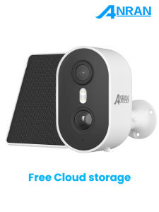 ANRAN 3MP Outdoor Solar Security Camera Humanoid Detection HD Color Night Vision Wireless Surveillance Camera Free Cloud Storage