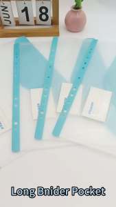 Long Binder Envelope Clear Envelopes Binder Pocket 11 Holes  Binder Folders Plastic Envelopes Pocket for 2/3/4 Ring Document Pouch Organizer Plastic Envelope Long Wholesale34.5x25cm