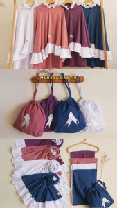 Hikala Mukena Anak Motif Floral Campuran Kapas-Spandeks untuk Usia 2-8 Tahun