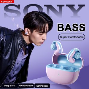 NEWMSNR CVC Call Noise Reduction Ear Clip Earbuds 9D Panoramic Surround Bass Bluetooth Earphone Air Sense Comfor Wear Wireless Earbuds HD Call Headphone IPX5 Waterproof Sport Headset Gaming Earphone