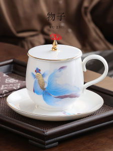 Large Capacity Ceramic Tea Cup 315ml Business Office Personal Specialty Water Cup Fine Handmade Chinese White Porcelain Cup