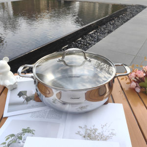 Chảo Nấu Súp Bằng Thép Không Gỉ 18/10 Ba Lớp Chảo Nấu Điện Từ Chảo Nấu Lẩu Chảo Nấu Đa Năng Chảo Nấu Thấp Chảo Nấu Lẩu