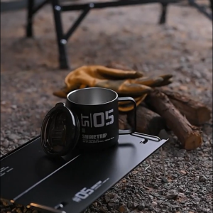 ShineTrip แก้ว MUG CUP Camping Stainless Cup 304 น้ำหนักเบา แข็งแรงทนทาน พร้อมฝาสามารถ ปิด-เปิด ดื่มได้ สินค้าส่งจากไทย