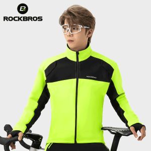 ROCKBROS Jersey Suit Windproof Fleece Warm Cycling Jacket Suit Breathable Long Sleeve Outdoor Sports Clothes Cycling Clothing