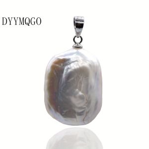Baroque rectangular freshwater pearl pendant natural pearl womens jewelry cute and simple style does not include necklace