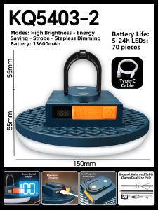 Rechargeable Ultra-bright Long Battery Outdoor Tent Light for Night Markets
