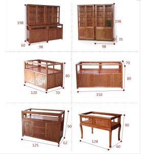 Wood Carving Jewelry Showcase Ornament Counter Glass Cabinet Jade Mobile Phone Cabinet Corner Cabinet Shelf Wine Cabinet