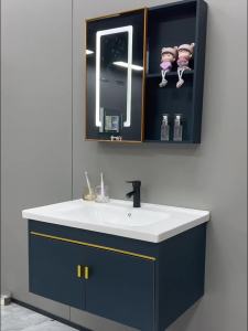 Bathroom Vanity Cabinet Toilet Sink Cabinet Bathroom Vanity Cabinet Storage Set Bathroom Sink Cabinet Small Apartment Gray Floor Type Wash Basin Combination 浴室柜