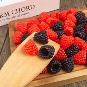 10/20Pcs Black Red Artificial Raspberry Fruit Strawberry Mulberry Model for Home Decor Fake Fruit Cake Decoration Accessories