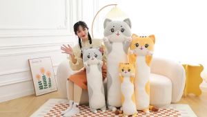 Cute and Soft Long Cat Plush Toy Ultra Kawaii Cat Hug Pillow Body Animal Sleeping Companion Kids Birthday Gift