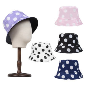 Korean Trending Quality OOTD Bucket Hat Summer Thick Cloth Polka Dot Hat