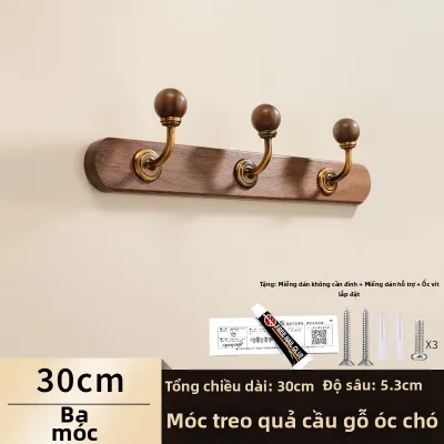 INNDUN | Móc Treo Quần Áo Gỗ Tự Nhiên Treo Tường