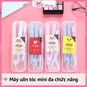 Máy uốn tóc Máy duỗi tóc mini Pinkshop nhiều chức năng làm xoăn cụp ép thẳng