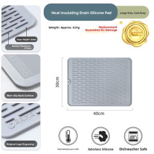 FENGHEDAHAI | Silicone Heat-Resistant Mat Water-Draining Anti-Slip Kitchen Pad