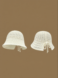Simple Hollow Bow Tied Boater Hat For Sun Protection