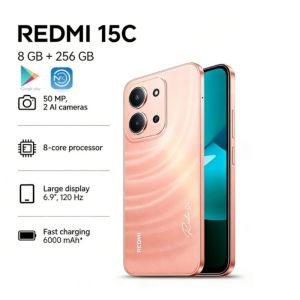 Redmi | 2026 new REDMI 15C Global Edition Redmi 15C 5G 8+256GB Smartphone: Ultra-slim 6000mAh smartphone with long battery life