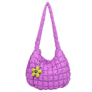 Rejolly Puffer Quilted Shoulder Bag for Women Puffy Bubble Tote Bag Lightweight Nylon Handbag Padded Soft Purse