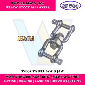 STAINLESS STEEL 304 SWIVEL JAW & JAW (13MM)