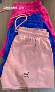 Quần short thể thao nữ quần hai lớp hai túi khoá  thể thao cầu lông gympickleball chất vãi mềm mịn co dãn