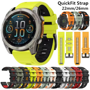 1:1 Fenix8 Watch Band For Garmin Fenix 8 Pro 51mm 47mm E 7 7X 6 6X 5X/Epix Pro/Enduro 3 QuickFit 22 26mm Silicone Strap Bracelet