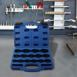 Crowfoot Wrench Set Chrome Plated Spanner Heat-treated Steel Industrial-grade Maximum Torque For Plumbing Tasks