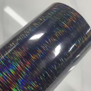 Premium Rainbow Sparkle Holographic Starlight Brushed Black Vinyl Wrap Roll Self Adhesive Decal Sticker Car Wrapping Foil