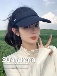 miiow | Womens Summer Outdoor Sports Big Brim Sun Hat UV Protection Cycling Anti-UV Empty Top Sun Cap Casual Style UPF50+ Nylon Material