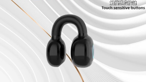 Ear Clip Bluetooth Headset Single Bone Conduction Wireless Bluetooth Earphones wireless Clip on earphones Touch Control Clip on earphones with Mic Noise Reduction Waterproof Earbud