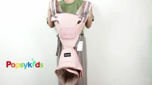 Popsykids Hipseat Baby Carrier Premium – Gendongan Bayi Depan Multifunction 12 in 1 – Bahan Tebal 100% Cotton Perlengkapan Bayi