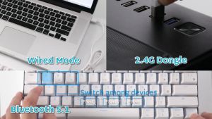 RK Royal Kludge RK61 | 60% Wireless Mechanical Keyboard | Hot-Swappable | Tri-Mode