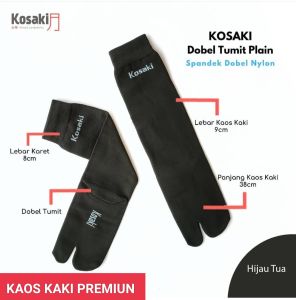 KOSAKI PLAIN M Kaos Kaki Muslimah Premium Dobel Nylon Tumit-Hijau Tua