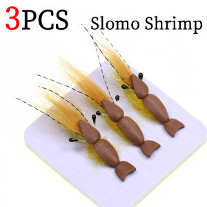 ICERIO 3/6PCS Mồi Câu Tôm Slomo Treo Lơ Lửng Dùng Cho Câu Cá Nước Mặn Nước Ngọt Cá Hồi Cá Đỏ Cá Mú Có Lớp Mút Xốp Ở Mặt Sau