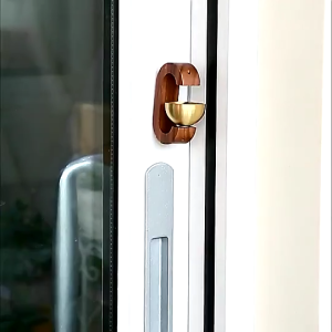 Retro Magnet Suction Mounted Wood Doorbell Magnetic Wooden Doorbell Hanging Pendant C-Shape Wood Magnetic Doorbell