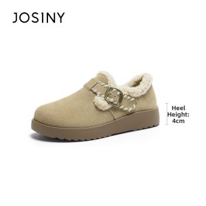 Josiny | Furry Winter Boot Slip-On Fur Lined Thick Sole Women Bock Shoes