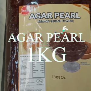Braulio Brown Sugar Crystal White Agar Pearl Jelly Balls 1kg–原味寒天水晶球珍珠奶茶 Halal Instant Pearl Konjac Bubble Tea Topping