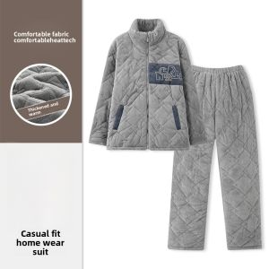 MiiOW | Thickened Fleece Pajamas Mens Winter Coral Velvet Home Clothes Set 2024 New Style Long Sleeve Long Pants Home Leisure Wear