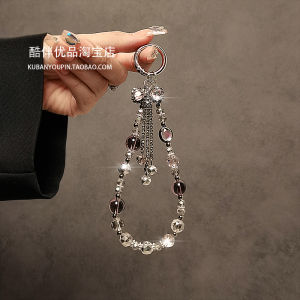 Original Design Butterfly Tassel Crystal Beads Handbag Chain Keychain Mobile Phone Case Short Lanyard Bag Accessories