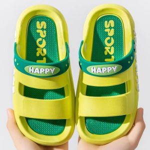 Children-King Slippers Kids Boys Girls Cartoon Teenage Rubber Summer Shoes Flip Flops Korean Non Slip Sandals Soft Bottom 10 Years Home Teens Slipper selipar budak lelaki
