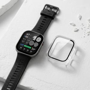 Glass+Case for Amazfit BIP Max Screen Protector Anti-scratch Film Bumper Protective PC Cover for Amazfit Bip Max Accessories