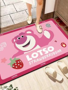 Thảm Chống Trượt Hình Gấu Dâu Tây Hoạt Hình Dễ Thương Thảm Nhà Tắm Thảm Cửa Phòng Tắm Thảm Nhà Cửa Thảm Chống Trượt Bằng Đất Sét Giun Đất