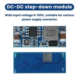 Aideepen | DC-DC Step-Down Module 8-100V Input to 5-20V Adjustable Output 2A High Current Small Size Power Supply Module Non-Isolation