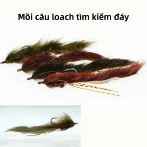 2 Chiếc Mồi Câu Giả ICERIO Kiểu Streamer Dành Cho Cá Hồi Cá Vược - Kiểu Tìm Cá Đáy Với Mắt Dạng Quả Tạ Đuôi Sóc Dùng Cho Nước Ngọt & Nước Mặn