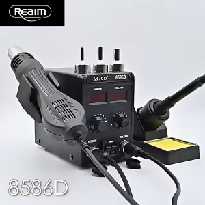 REAIM Digital Soldering Station 2-in-1 Hot Air Rework System Adjustable 200-500°C for Precision Electronic Repair