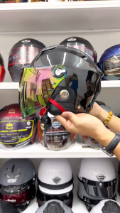 Nón Bảo Hiểm 1/2 Đầu Napoli N011 Ốp Tai Da Kèm Kính Dài Che Hết Mặt/Bảo Hành 12 Tháng