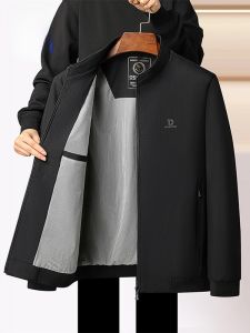 ROMON | Lormen Mens Stand Collar Jacket Autumn New Business Casual Administrative Outerwear For Middle-Aged And Elderly Fathers